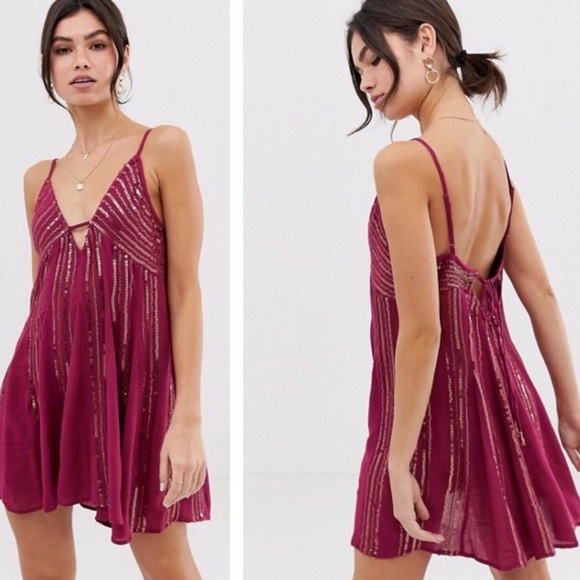 Free People Dresses & Skirts - FREE PEOPLE- Sequin Slip Dress
